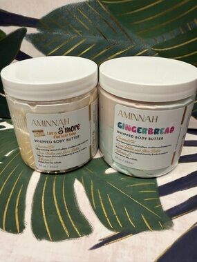 AMINNAH Whipped Body Butter - Gingerbread & S'more (2 jars) nwt